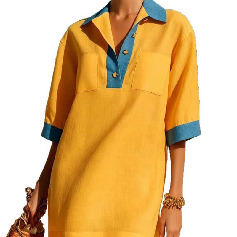 Elegante zomerjurk voor dames  - Casual Loose Linen Shirt Dress recensie en prijs