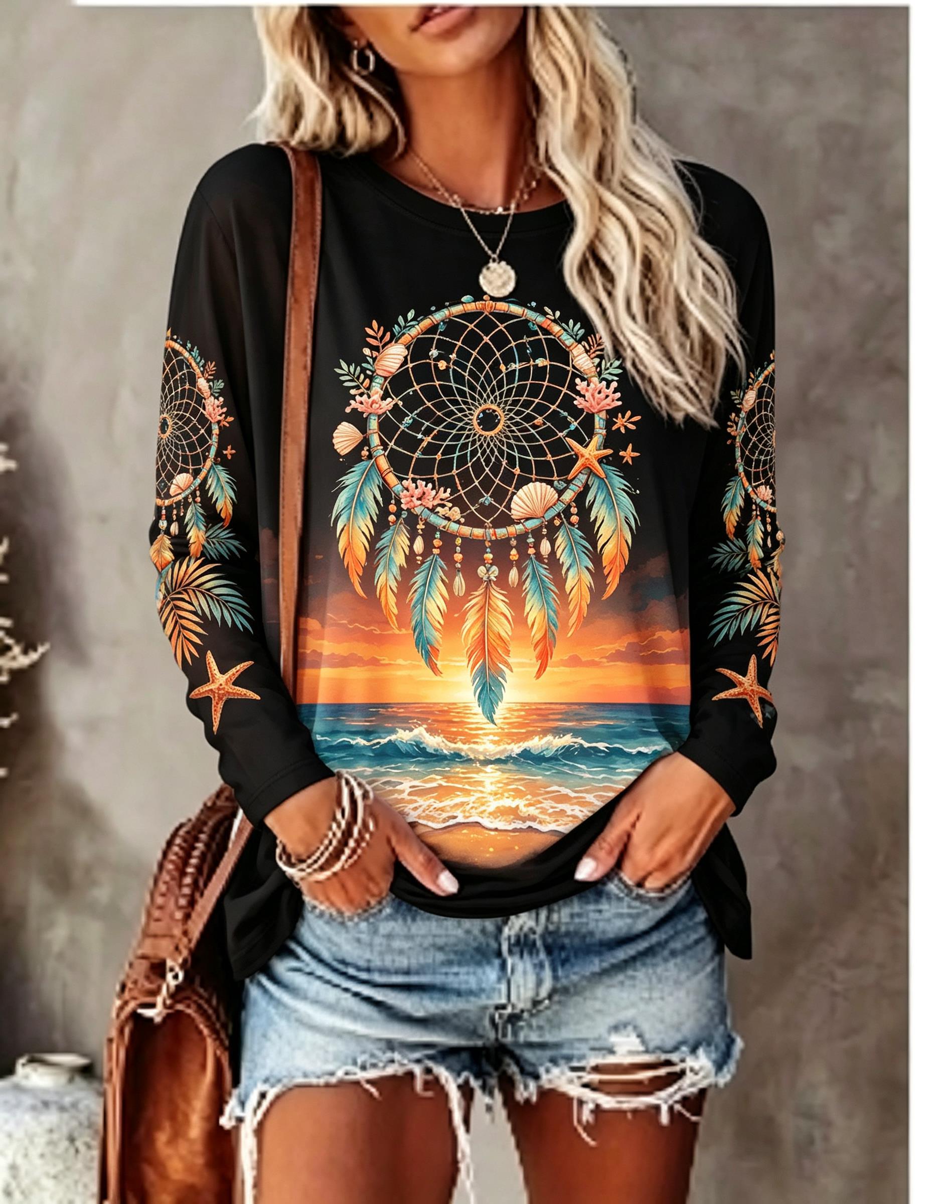 Dames T-shirt met ronde hals e - Blouses recensie en prijs