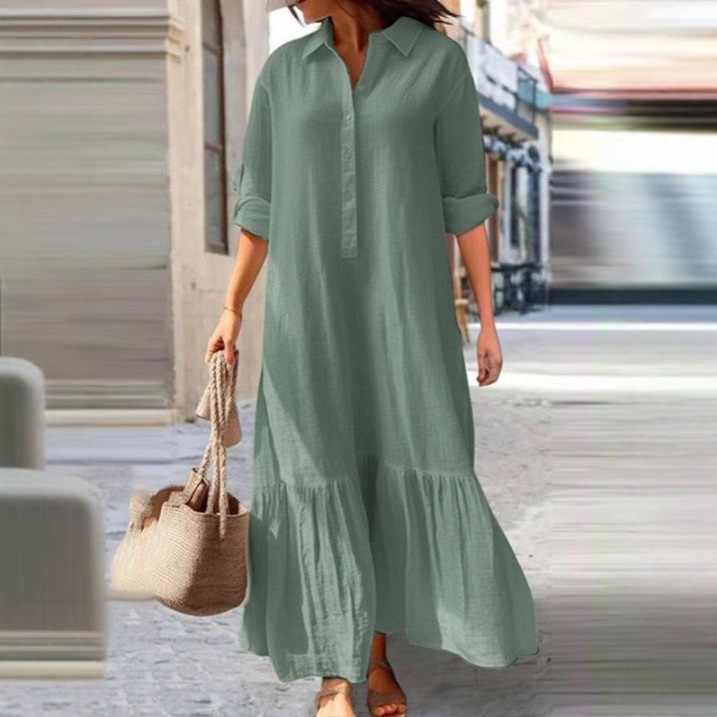 2026 Europese en Amerikaanse n - Casual Loose Linen Shirt Dress recensie en prijs