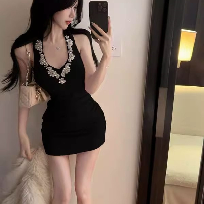 Sexy zwarte one-shoulder gerim - Sparkly Rhinestone Club Party Dress recensie en prijs