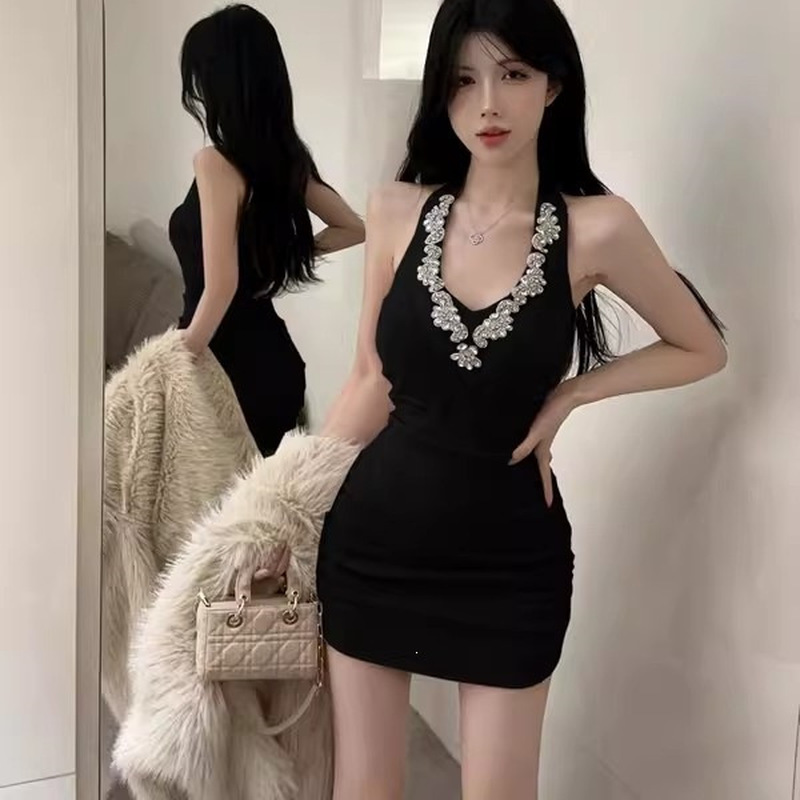 Sexy zwarte one-shoulder gerim - Sparkly Rhinestone Club Party Dress recensie en prijs